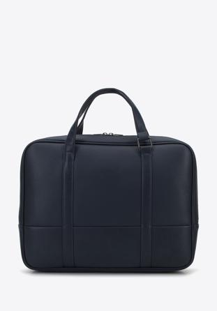 Faux leather 15,6” laptop bag, navy blue, 95-3P-006-7, Photo 1