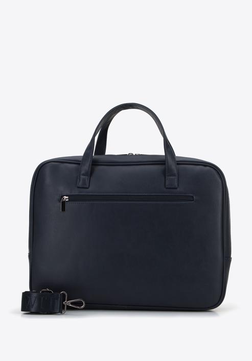 Faux leather 15,6” laptop bag, navy blue, 95-3P-006-1, Photo 2
