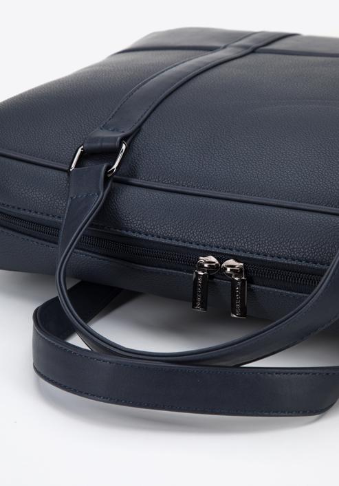 Faux leather 15,6” laptop bag, navy blue, 95-3P-006-1, Photo 4