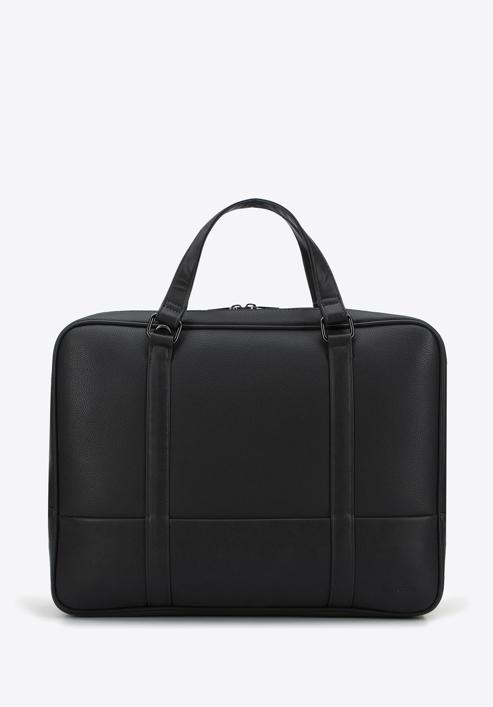 Faux leather two-compartment 15,6” laptop bag, black, 95-3P-007-5, Photo 1
