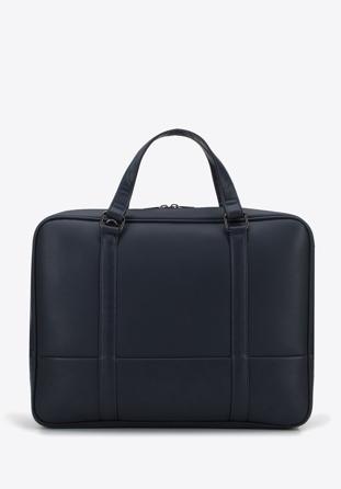 Faux leather two-compartment 15,6” laptop bag, navy blue, 95-3P-007-7, Photo 1