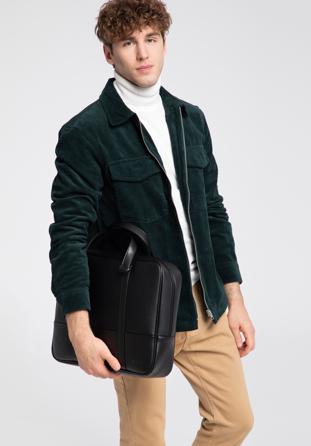 Faux leather two-compartment 15,6” laptop bag, black, 95-3P-007-1, Photo 1