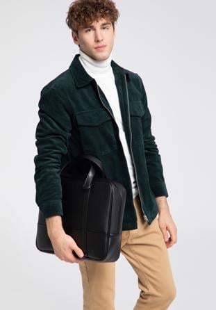 Faux leather two-compartment 15,6” laptop bag, black, 95-3P-007-1, Photo 1