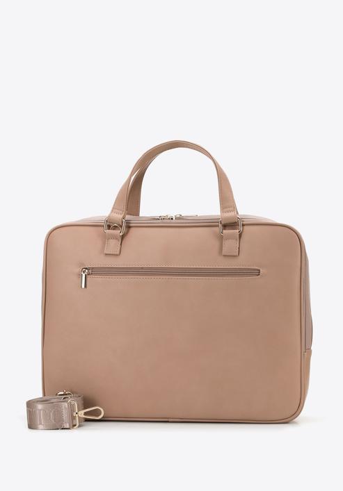 Faux leather two-compartment 15,6” laptop bag, beige, 95-3P-007-5, Photo 2