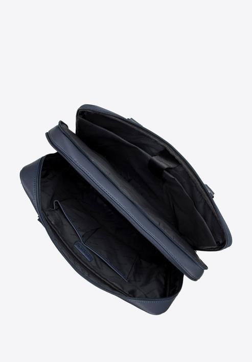 Faux leather two-compartment 15,6” laptop bag, navy blue, 95-3P-007-7, Photo 3