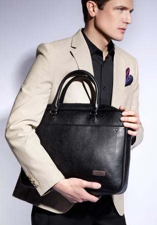 Faux leather 15,6” laptop bag, black, 95-3P-001-1, Photo 1