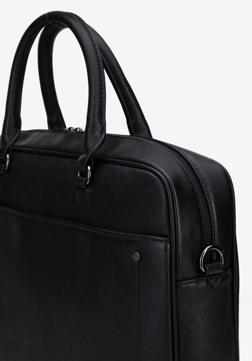 Faux leather 15,6” laptop bag, black, 95-3P-001-1, Photo 4
