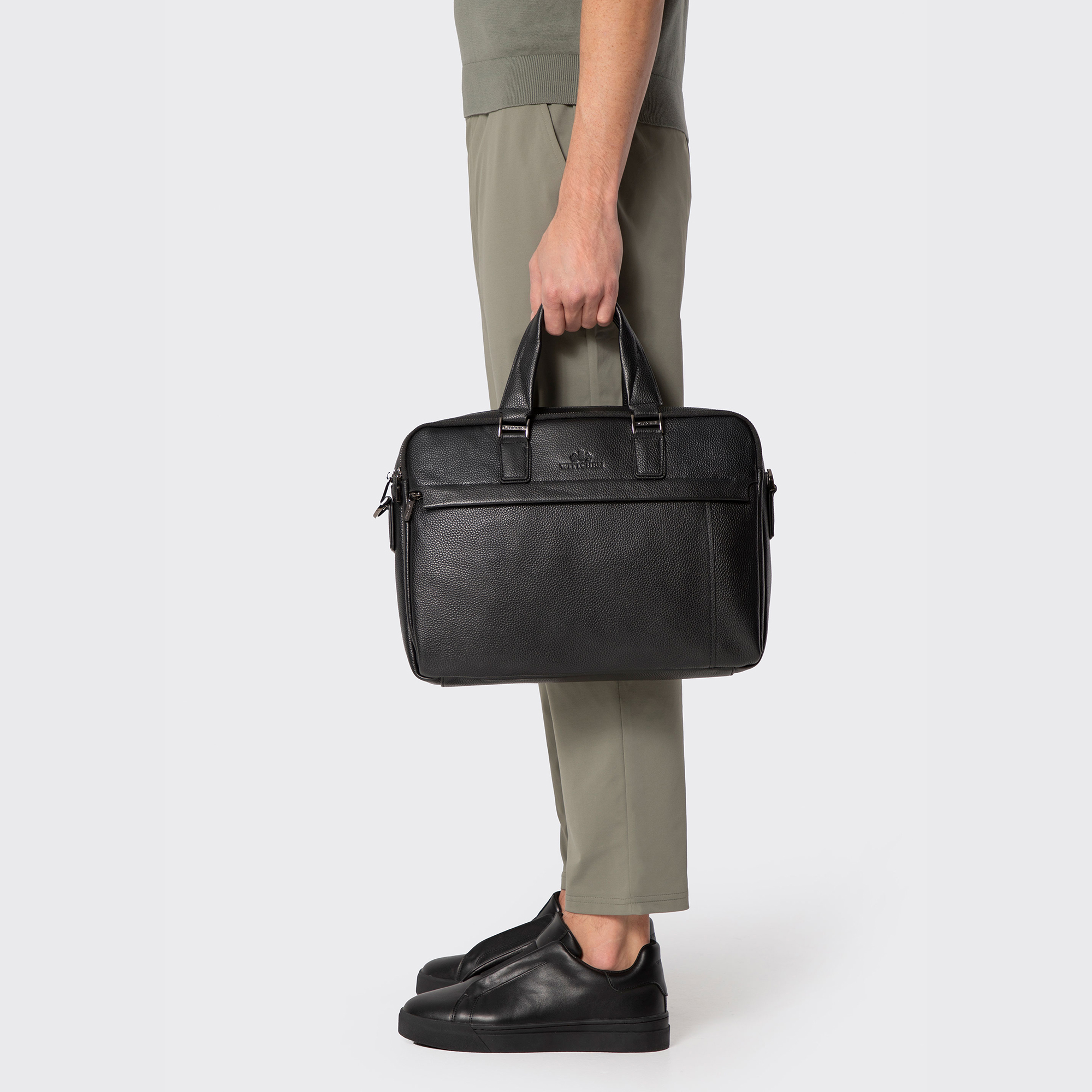Pánska taška na notebook 15,6" z prírodnej kože čierna 29-3U-304-1, Vyberte variant čierna