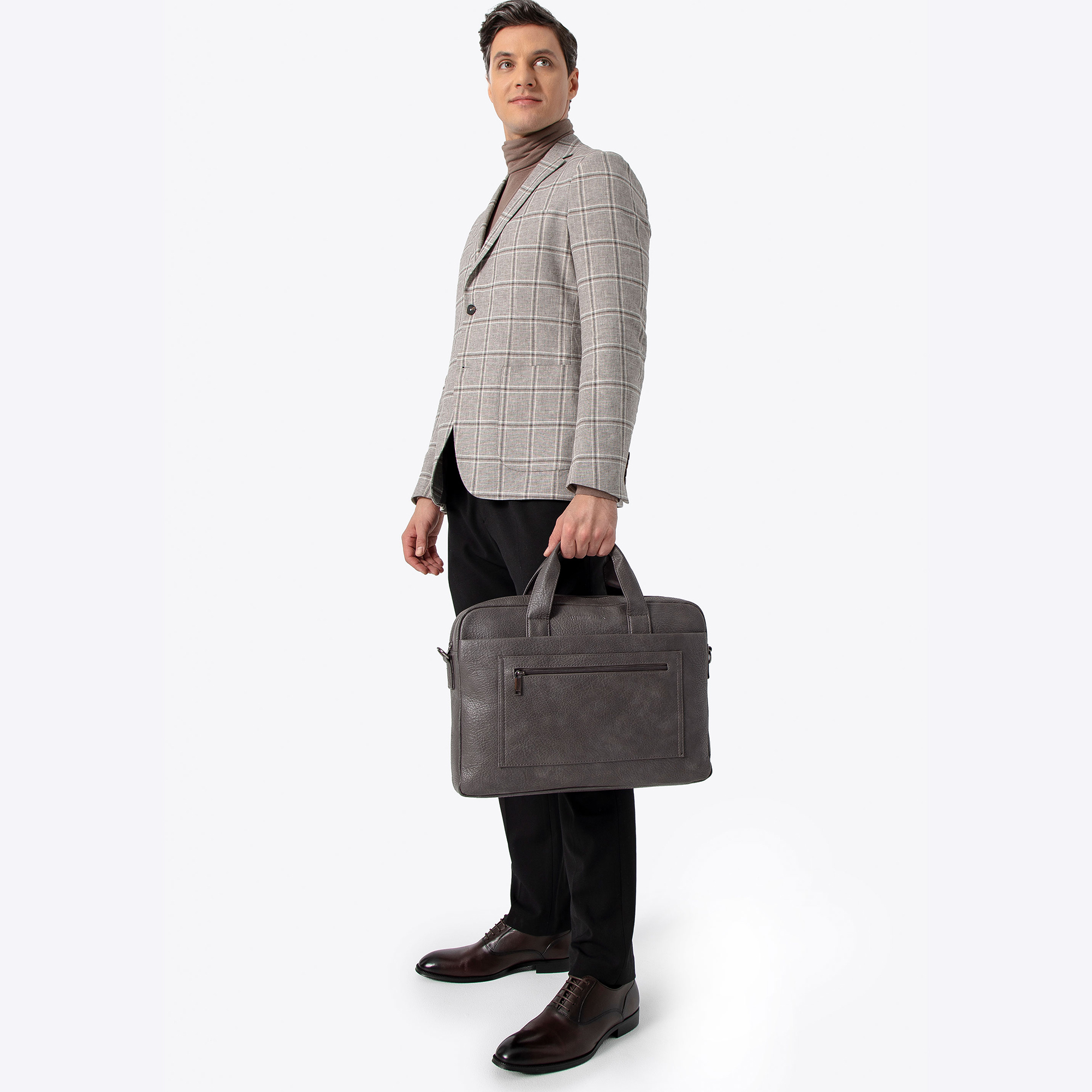 Pánska taška na notebook 17" z ekokože sivá 100-3P-913-8, Vyberte variant šedá
