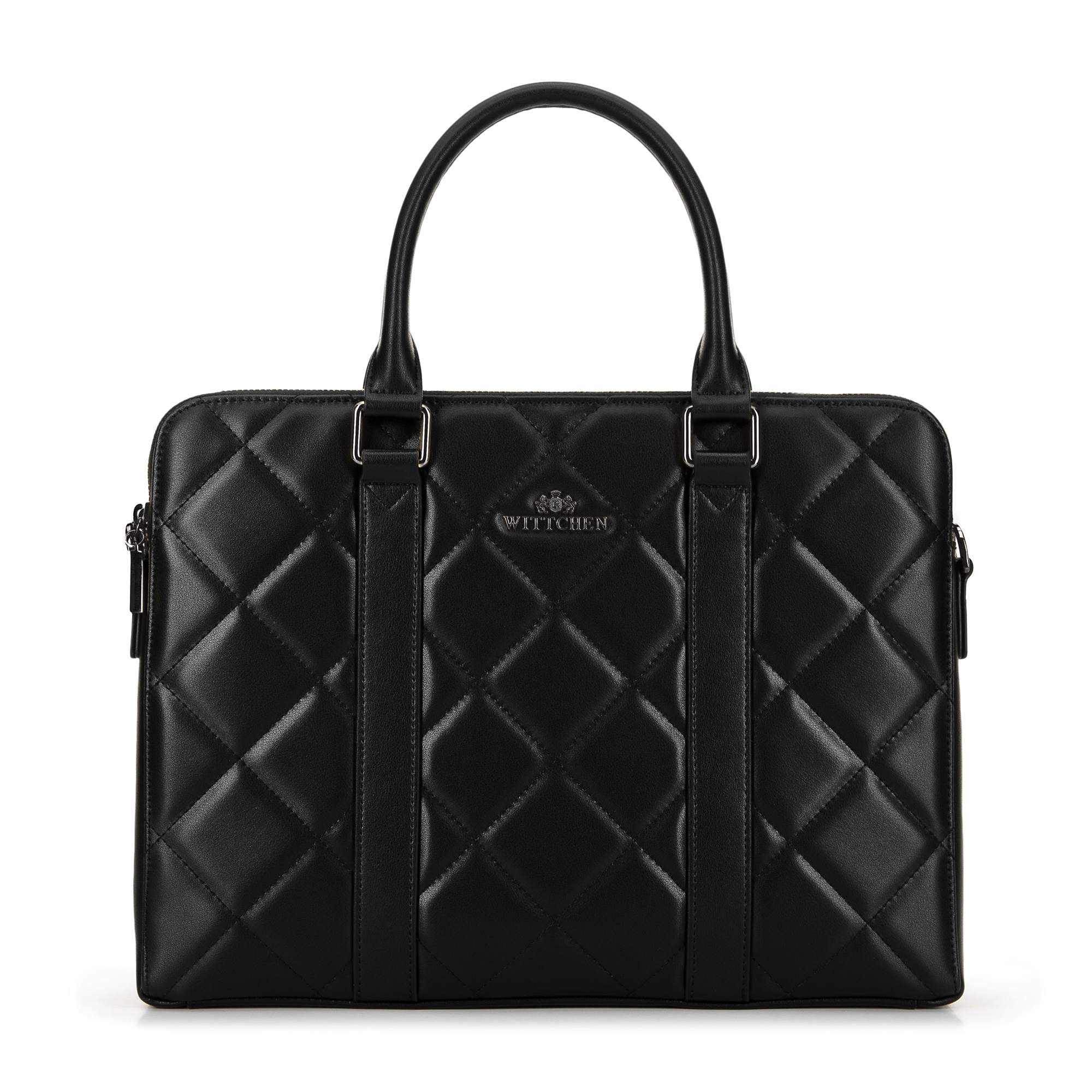 Kožená taška na notebook 15,6'' čierno-grafitová