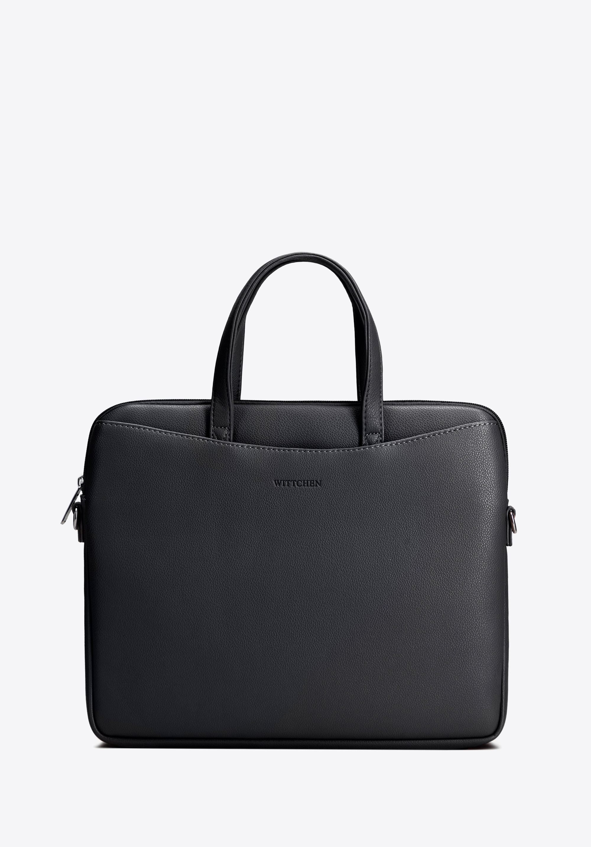 Torba na laptopa z ekoskóry 13–14 cali, czarny, 102-3P-921-1, Zdjęcie 1