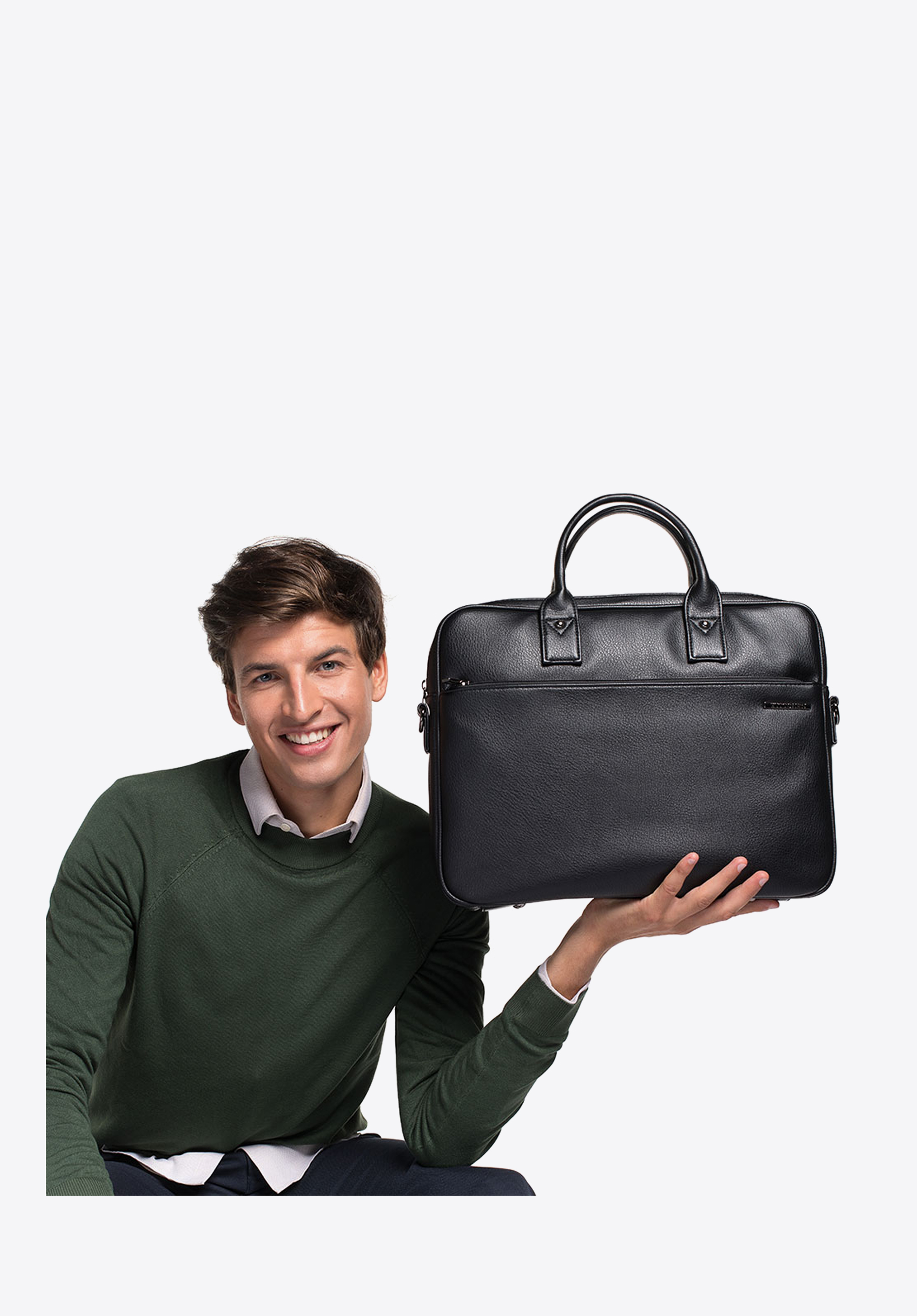 Faux leather laptop on sale bag