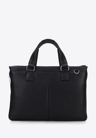 Faux leather laptop bag, black, 95-3P-005-1D, Photo 1
