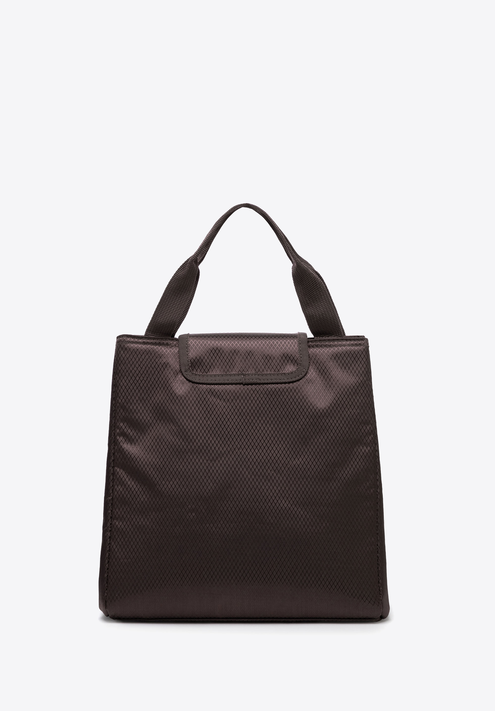 Trapeze-shaped lunch bag, brown, 56-3-022-4, Photo 1