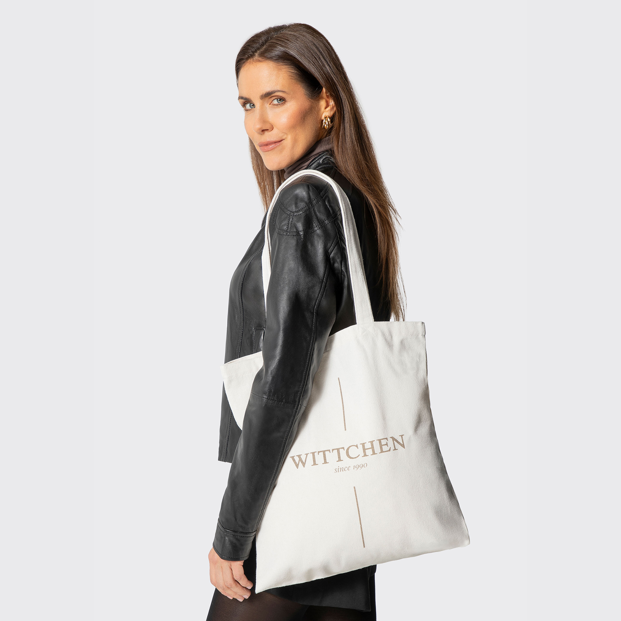 Dámska tkaninová shopper kabelka béžovo-zlatá s decentným logom 29-4-901-2X, Vyberte variant kremová-zlatá