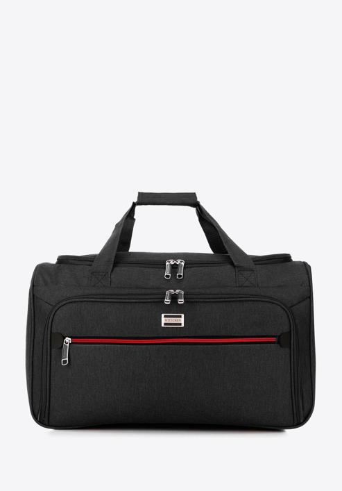 Red zip detail travel bag, black, 56-3S-507-31, Photo 1