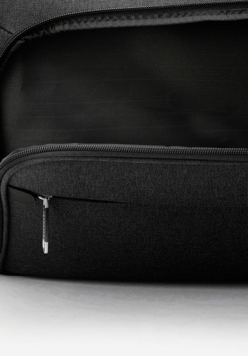 Red zip detail travel bag, black, 56-3S-507-31, Photo 4