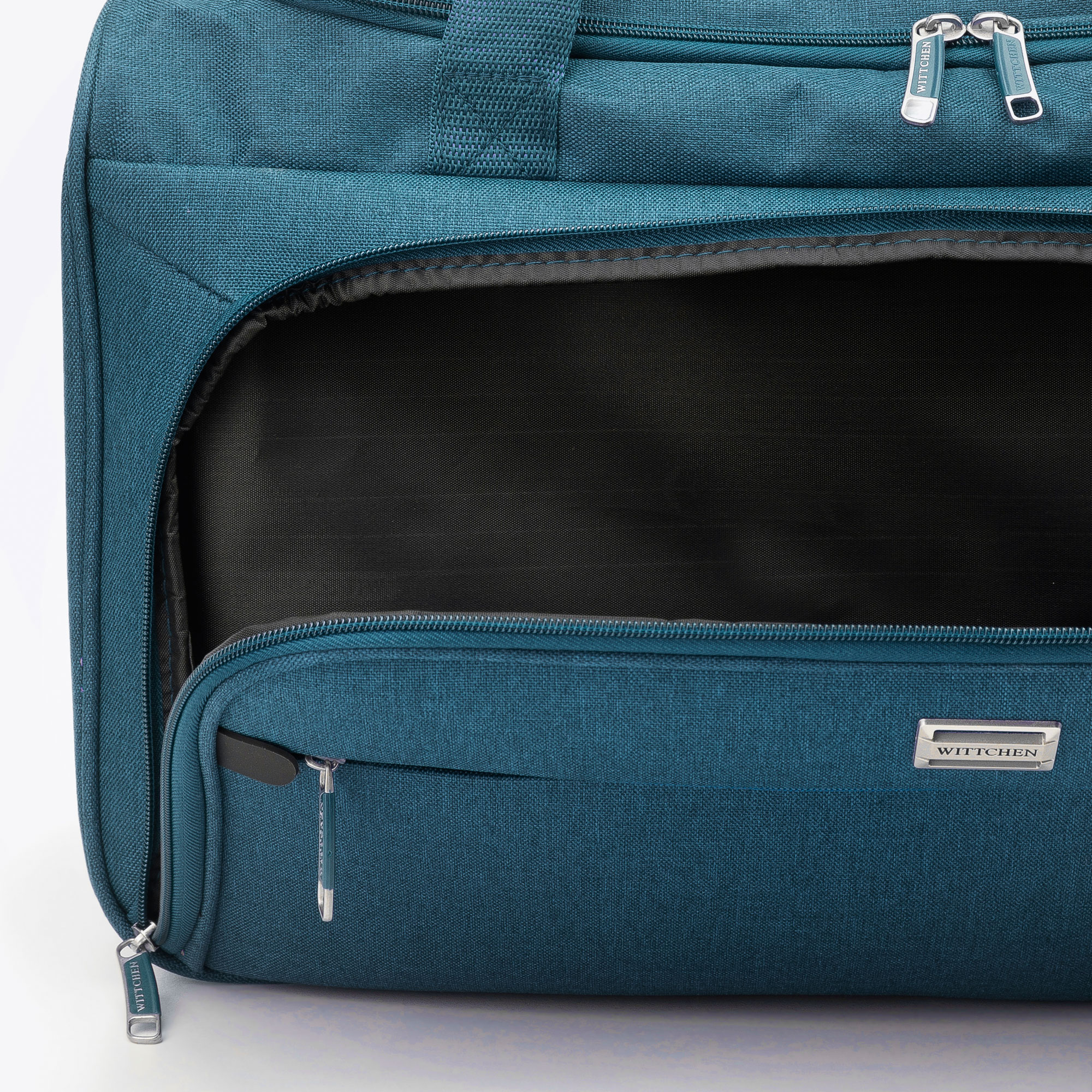 Tmavotyrkysová cestovná taška s červeným zipsom 56-3S-507-91, Vyberte variant tmavo tyrkysová