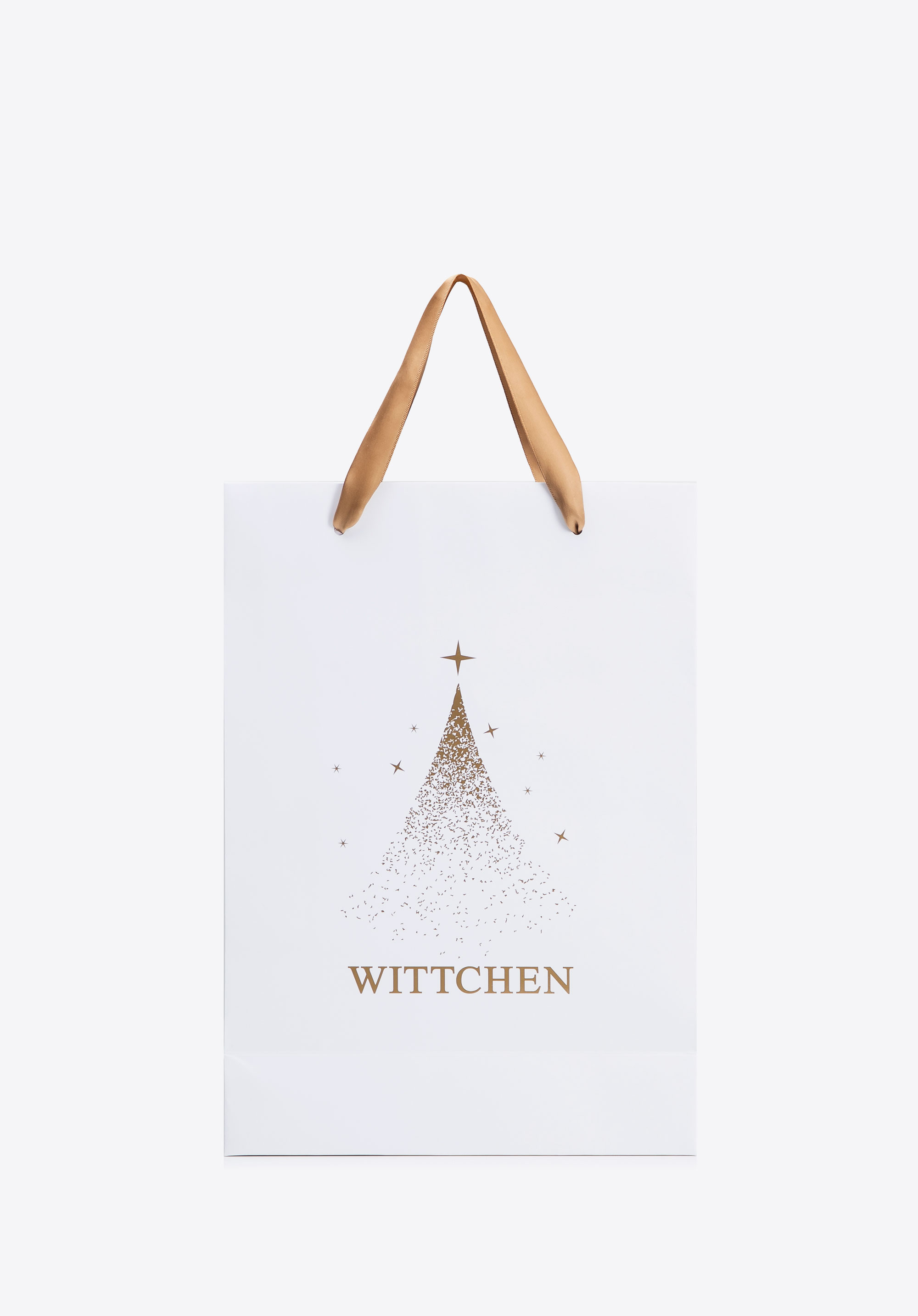 Gift bag in A4-sized format, white-gold, TORBA-2P, Photo 1