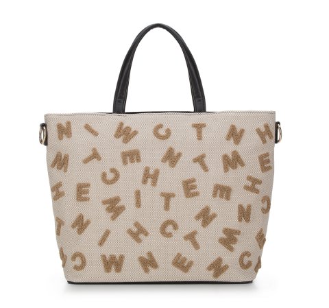 Полотняна сумка-шоппер з літерами 94-4Y-512-9