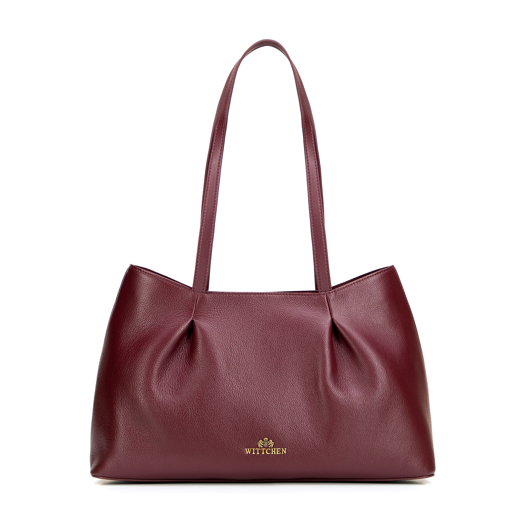 Bordová dámska shopper kabelka Wittchen z prírodnej kože s elegantným vzhľadom, Vyberte variant bordová