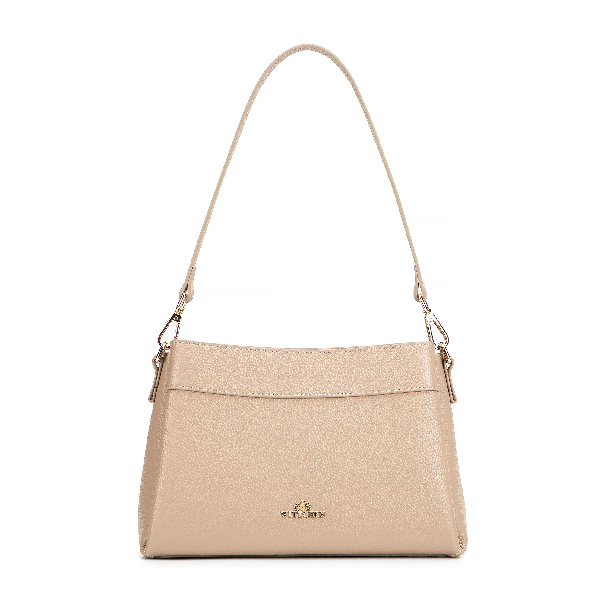 Dámska crossbody kabelka Wittchen z prírodnej kože s elegantným vzhľadom, Vyberte variant svetlobežová