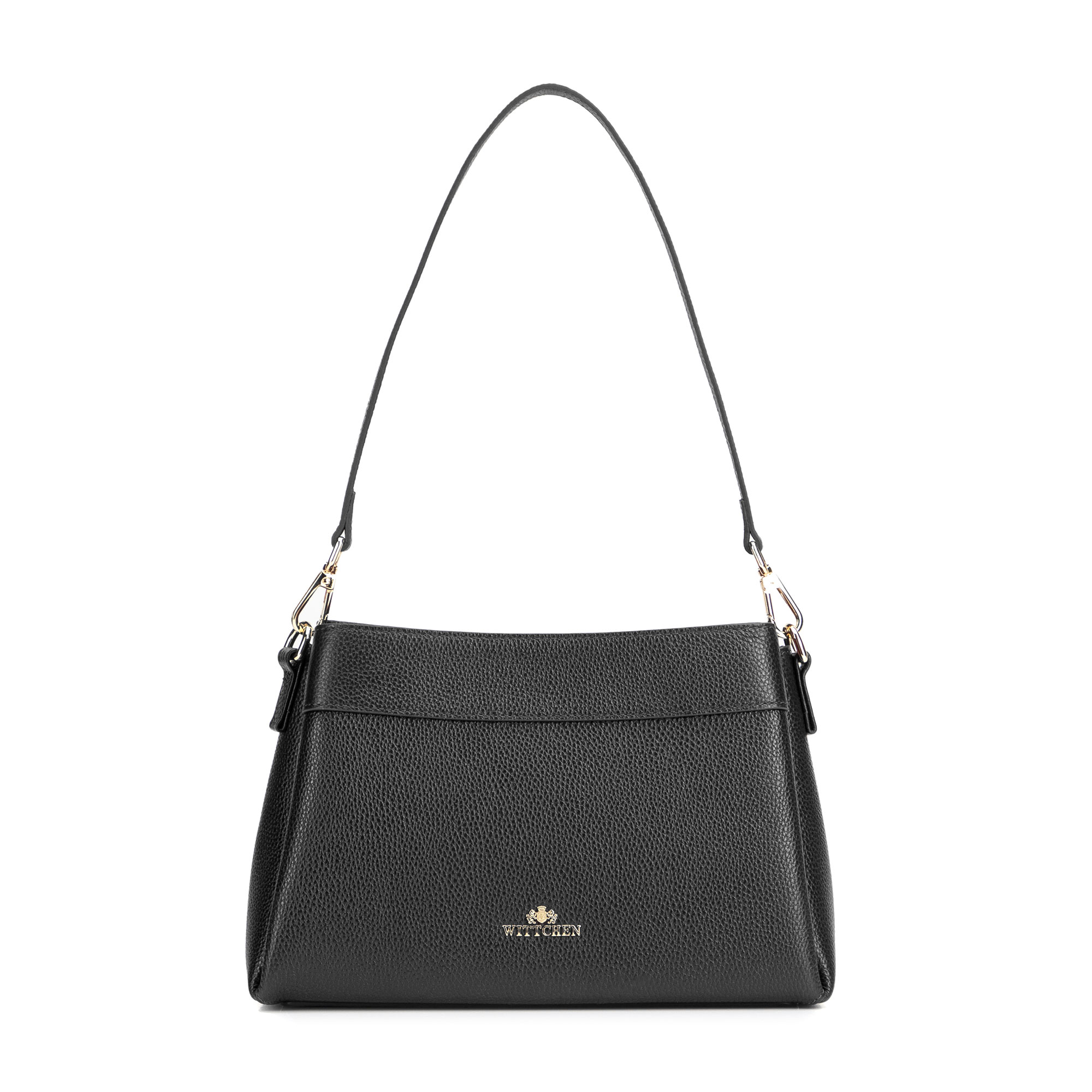 Zlatá dámska crossbody kabelka Wittchen z prírodnej kože, Vyberte variant čierno-zlatá
