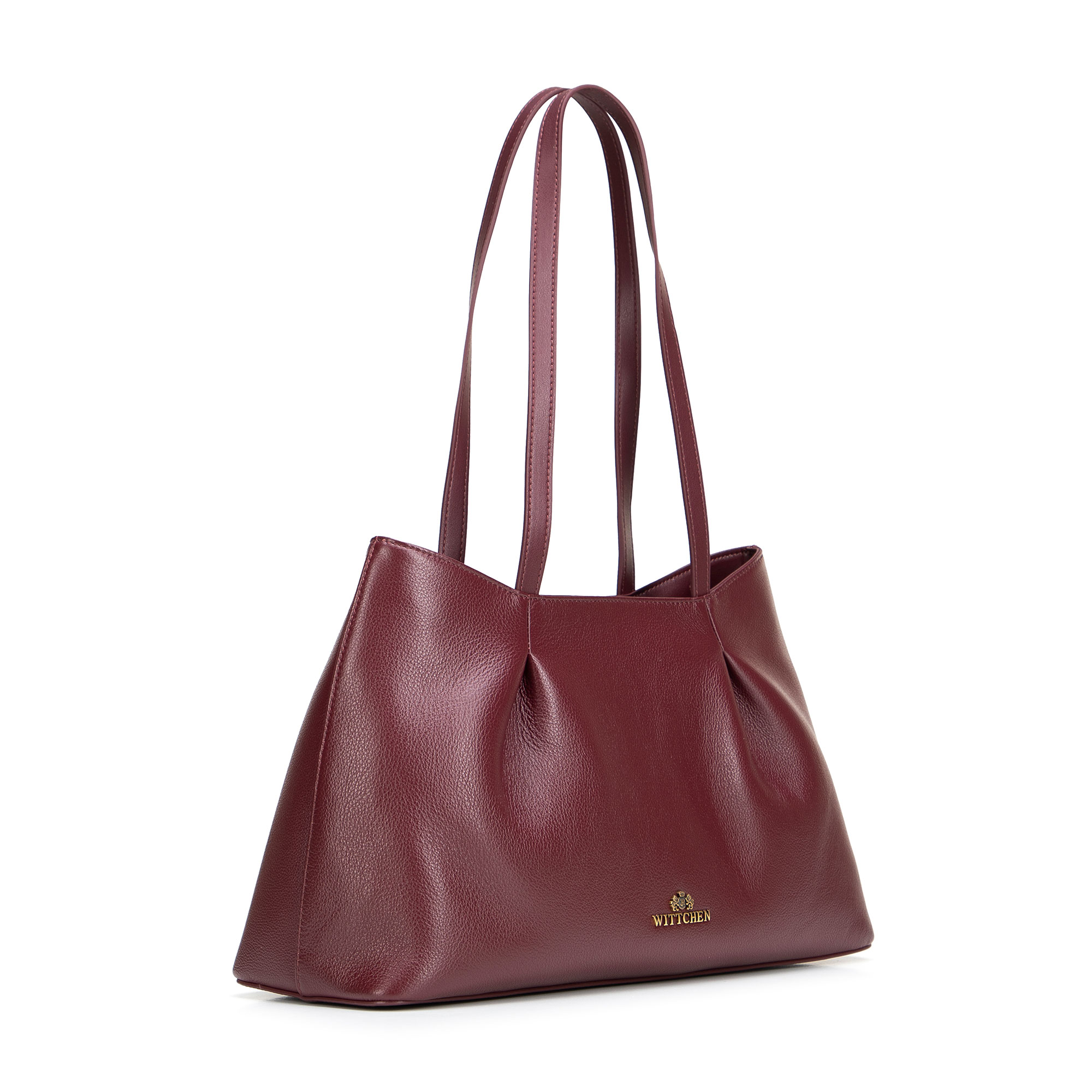 Bordová dámska shopper kabelka Wittchen z prírodnej kože s elegantným vzhľadom, Vyberte variant bordová