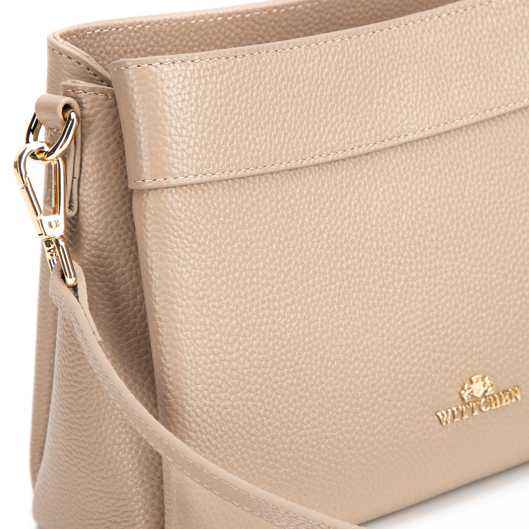 Dámska crossbody kabelka Wittchen z prírodnej kože s elegantným vzhľadom, Vyberte variant svetlobežová