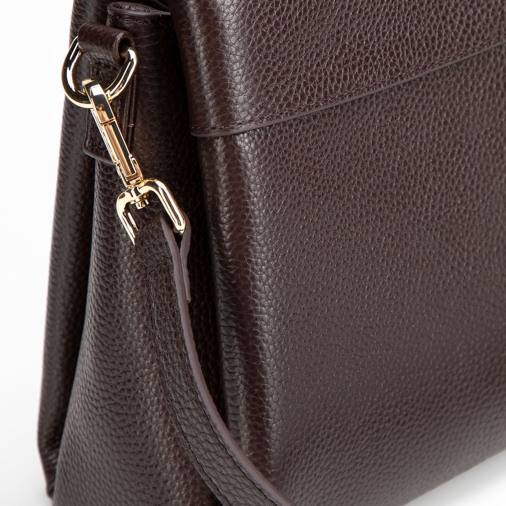 Tmavohnedá dámska crossbody kabelka Wittchen z prírodnej kože s moderným vzhľadom, Vyberte variant tmavohnedá