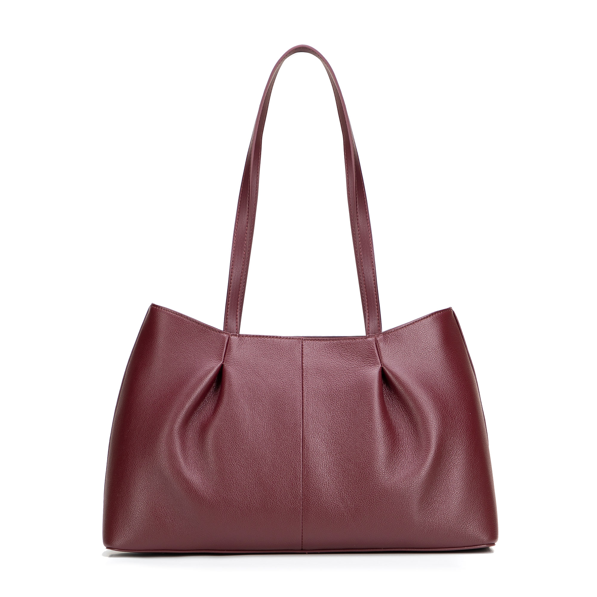 Bordová dámska shopper kabelka Wittchen z prírodnej kože s elegantným vzhľadom, Vyberte variant bordová
