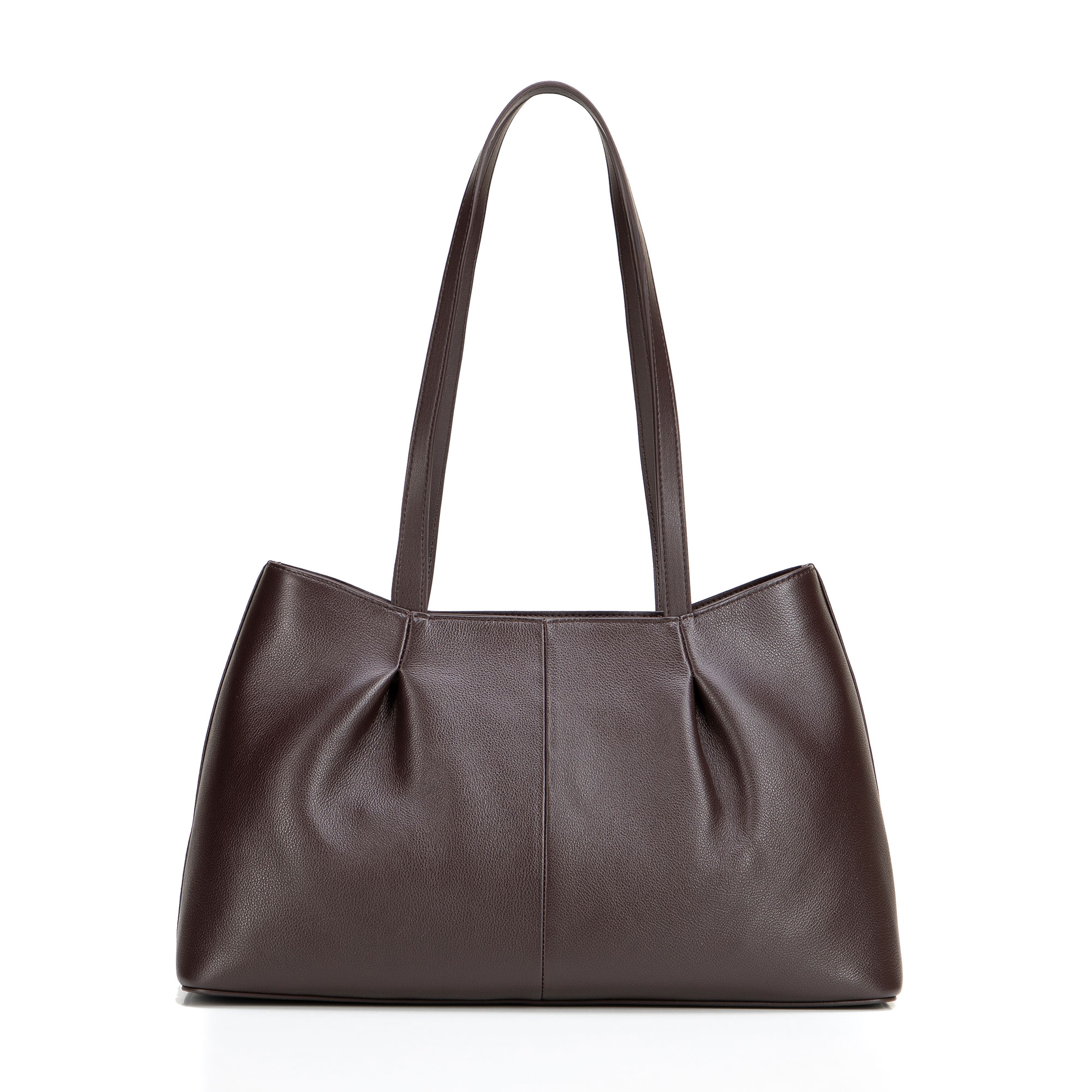 Tmavohnedá dámska shopper kabelka Wittchen z prírodnej kože s elegantným vzhľadom, Vyberte variant tmavohnedá