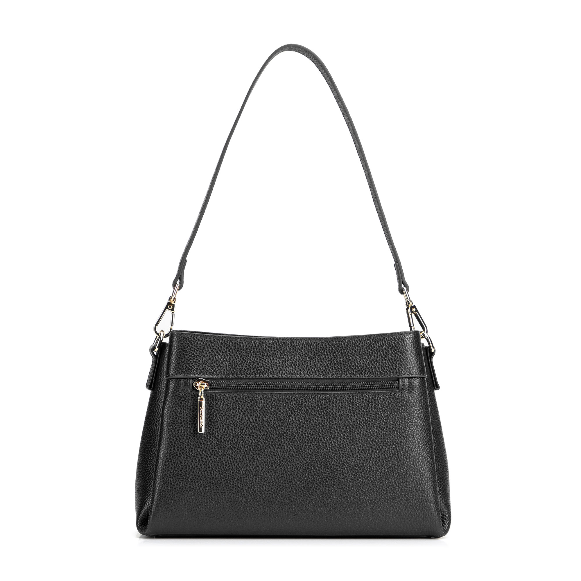 Zlatá dámska crossbody kabelka Wittchen z prírodnej kože, Vyberte variant čierno-zlatá