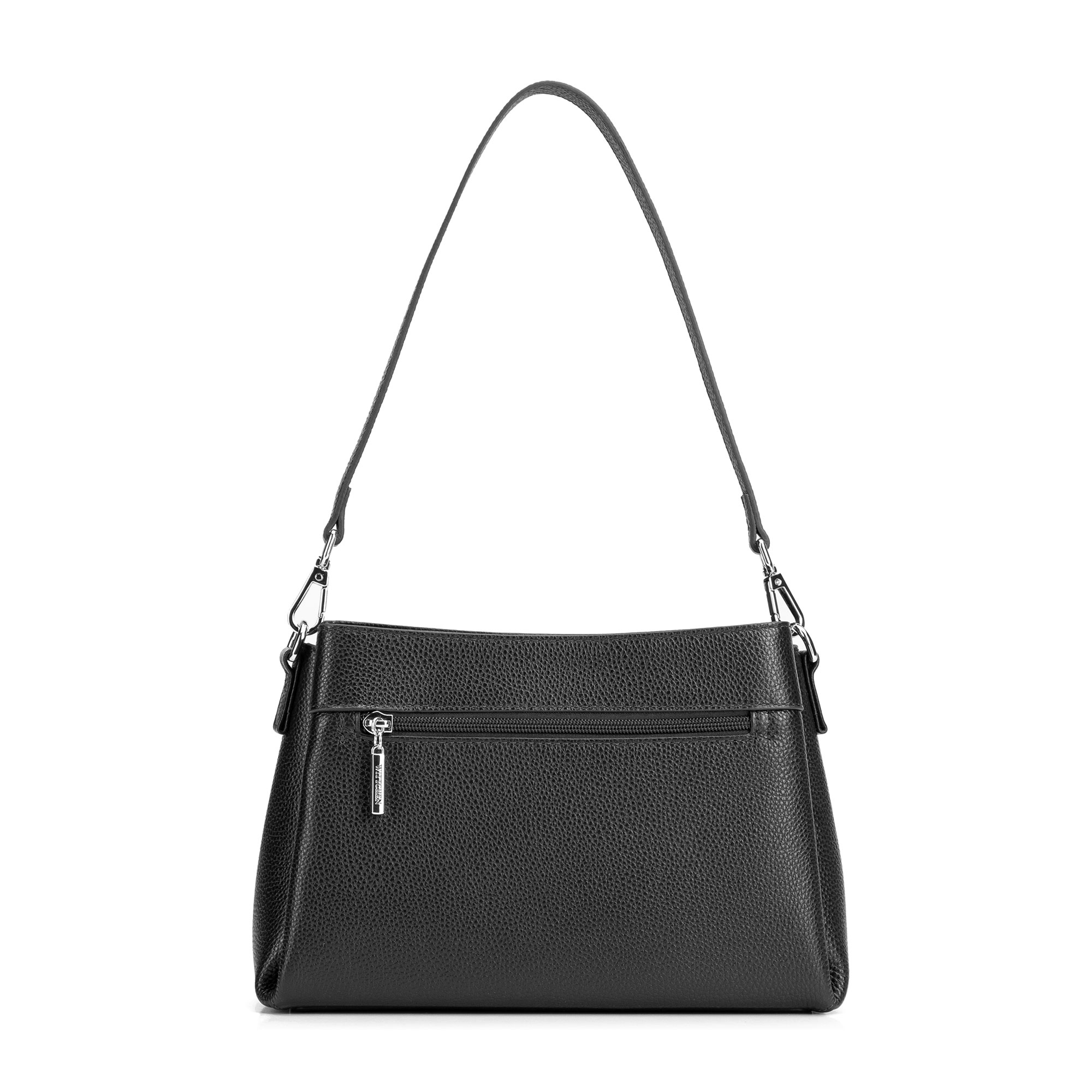 Strieborná dámska crossbody kabelka Wittchen z prírodnej kože, Vyberte variant čierno-strieborná