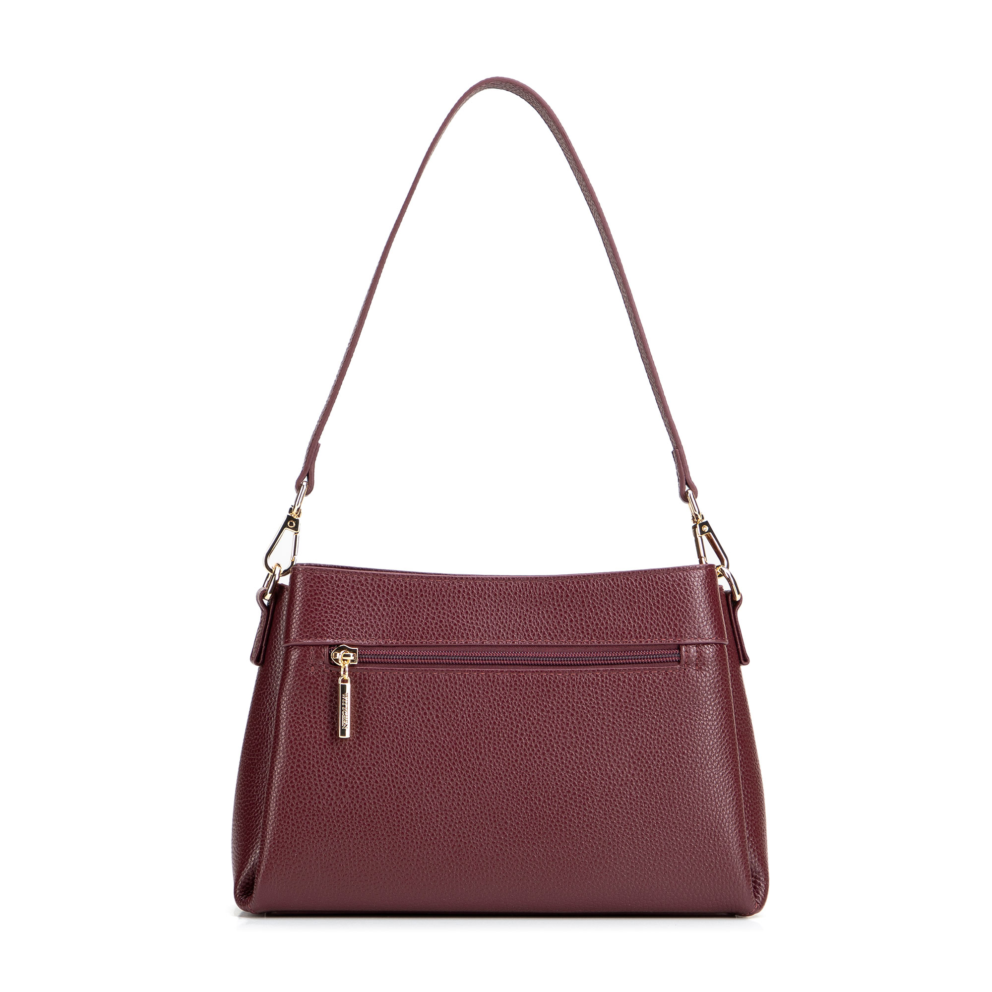 Bordová dámska crossbody kabelka Wittchen z prírodnej kože s čistým vzhľadom, Vyberte variant bordová