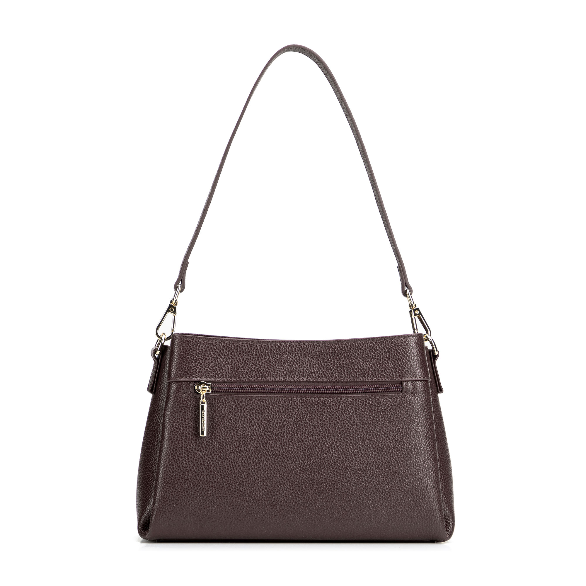 Tmavohnedá dámska crossbody kabelka Wittchen z prírodnej kože s moderným vzhľadom, Vyberte variant tmavohnedá