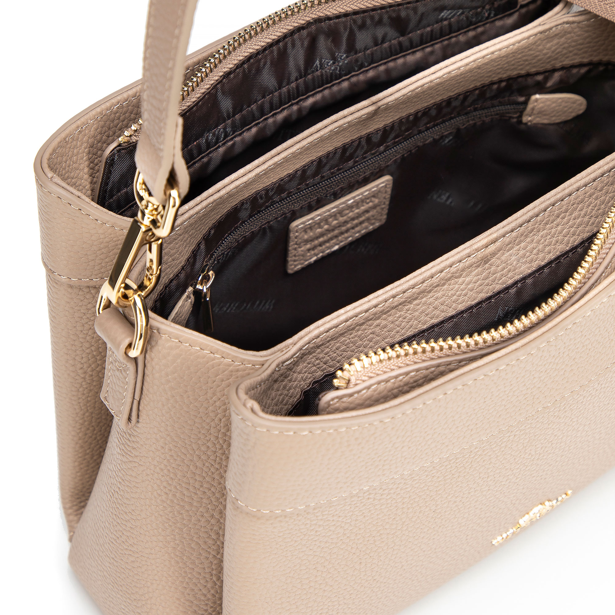 Dámska crossbody kabelka Wittchen z prírodnej kože s elegantným vzhľadom, Vyberte variant svetlobežová