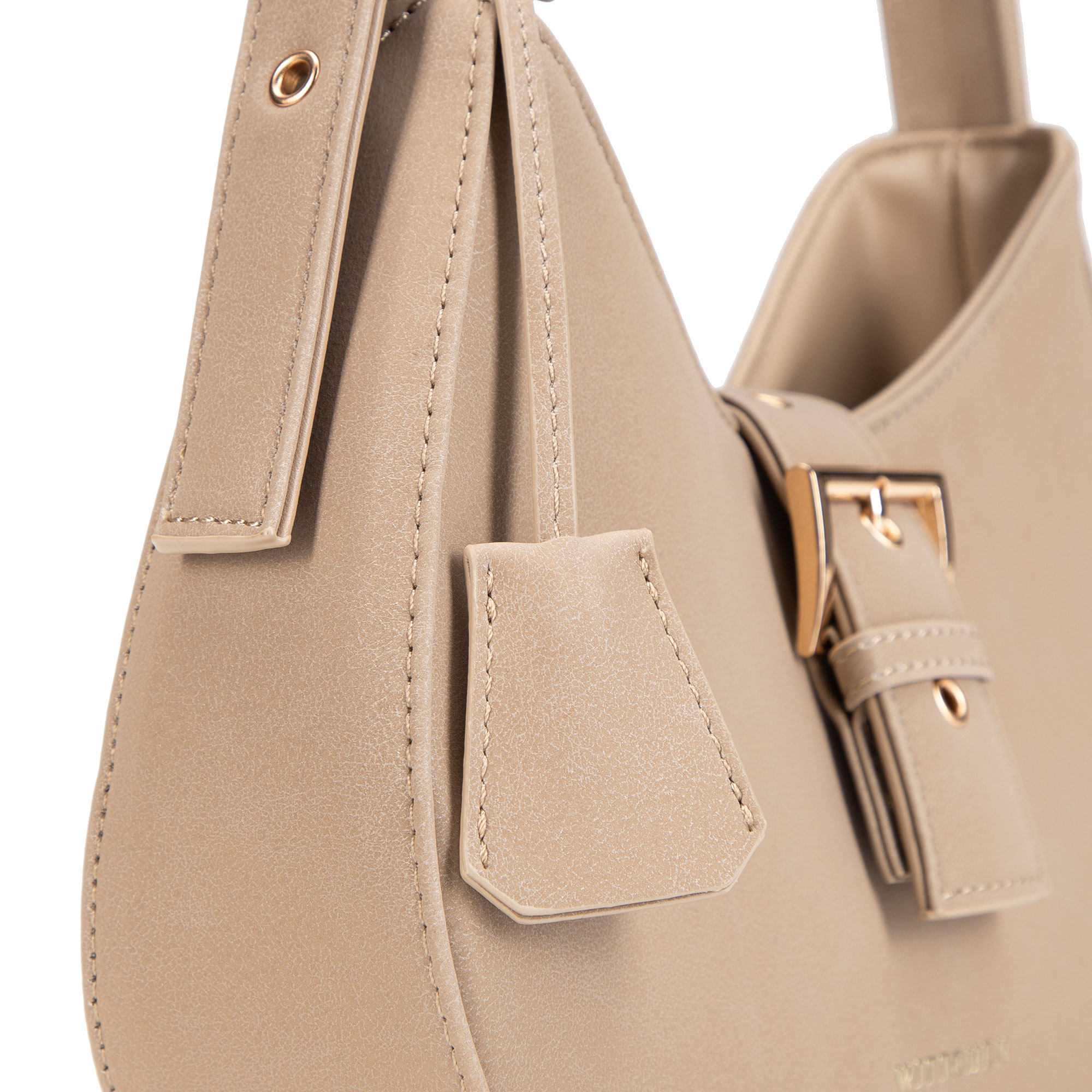 Béžová dámska kabelka typu bagetka Wittchen z imitácie kože s ozdobným strapcom, Vyberte variant béžová