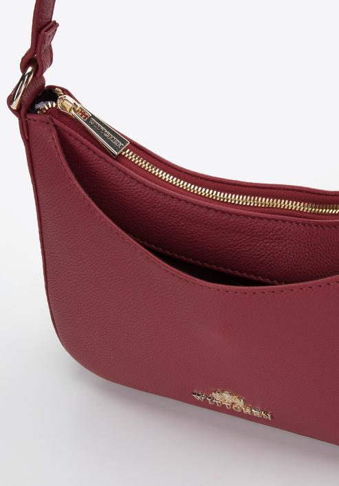 Leather baguette bag, red, 97-4E-021-3, Photo 4