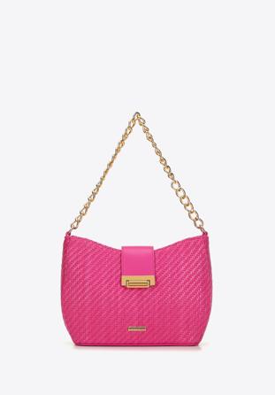 Faux leather baguette bag on chain, pink, 98-4Y-410-P, Photo 1