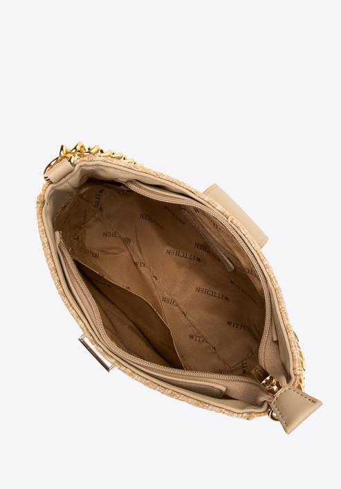 Faux leather baguette bag on chain, beige, 98-4Y-410-P, Photo 3