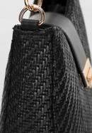Faux leather baguette bag on chain, black, 98-4Y-410-6, Photo 4