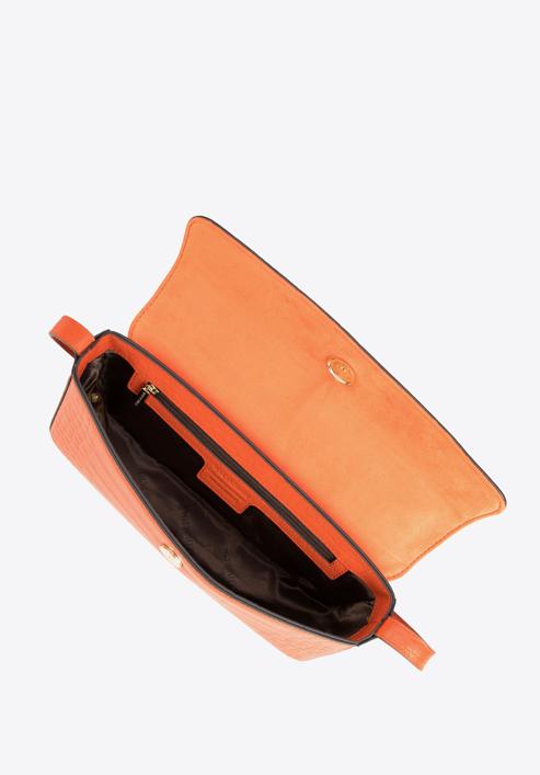 Leather baguette bag with croc-print, orange, 95-4E-627-V, Photo 3