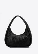Women's large woven baguette bag, black, 97-4E-508-4, Photo 2