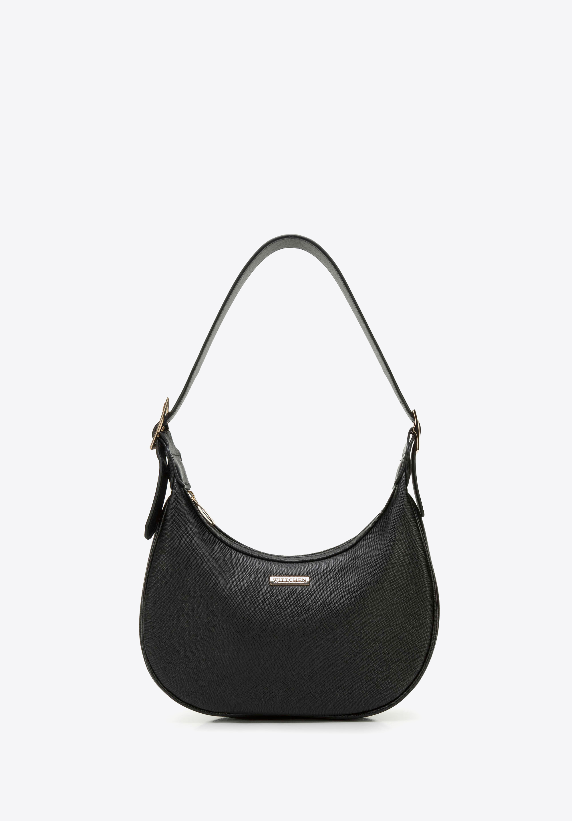 Faux leather baguette bag, black, 95-4Y-763-1, Photo 1