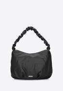 Baguette bag with ruched shoulder strap, black, 93-4Y-415-5, Photo 1