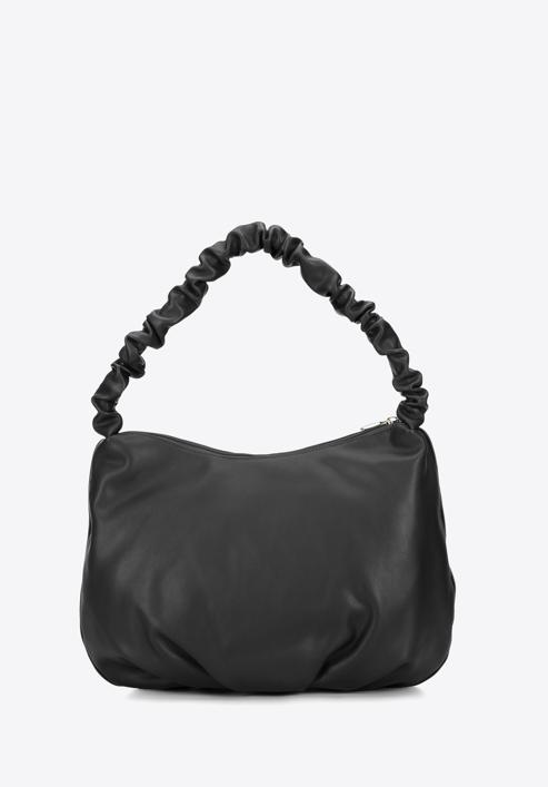 Baguette bag with ruched shoulder strap, black, 93-4Y-415-5, Photo 2