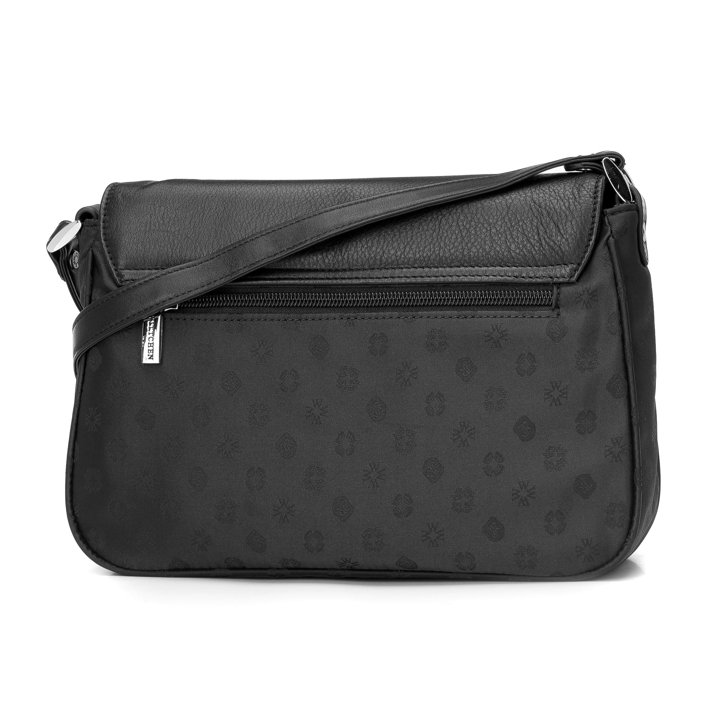 Kožená a žakárová crossbody kabelka Wittchen s monogramom 93-4-247-1