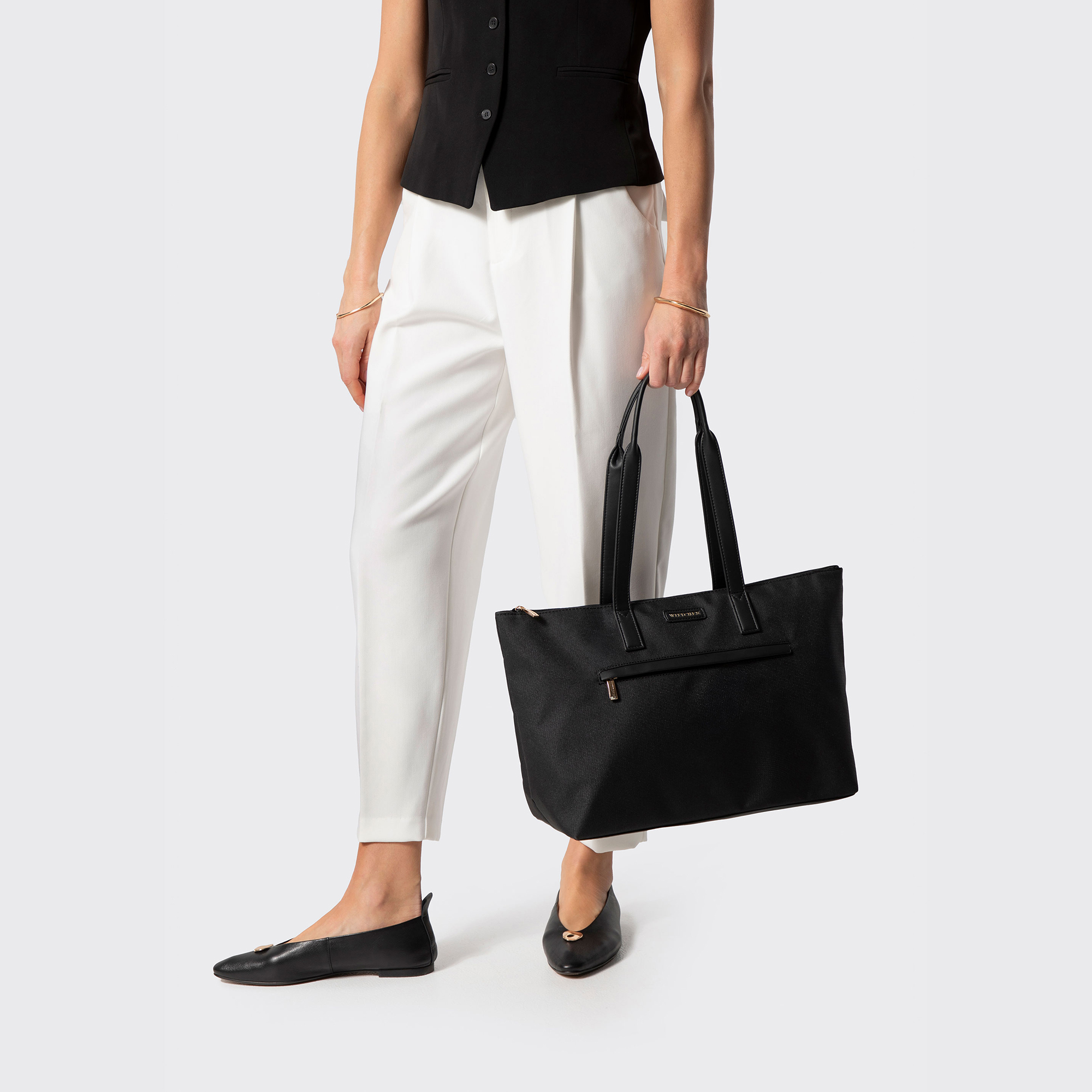Dámska shopper kabelka z ekologickej kože čierna 102-4Y-400-1, Vyberte variant čierna