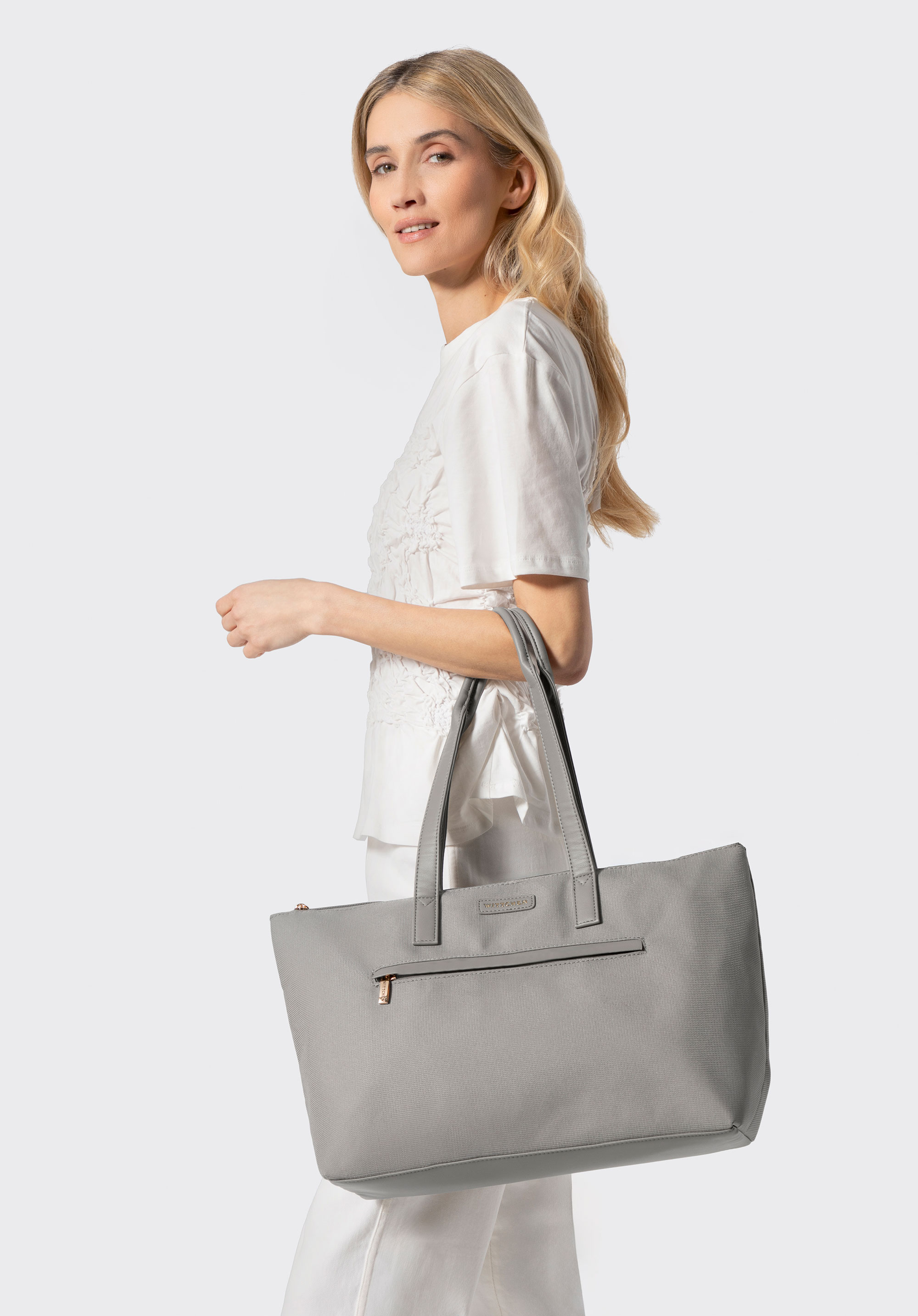 Torebka damska shopper na ramię, szary, 102-4Y-400-8, Zdjęcie 1